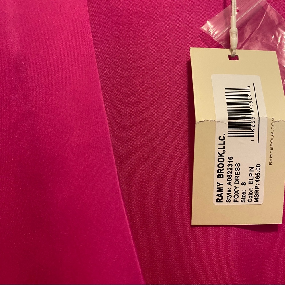 Ramy Brook “Foxy” Long‑Sleeve Mini Dress – Elpin (Electric Pink) – Size 8 – NWT - Picture 7 of 9